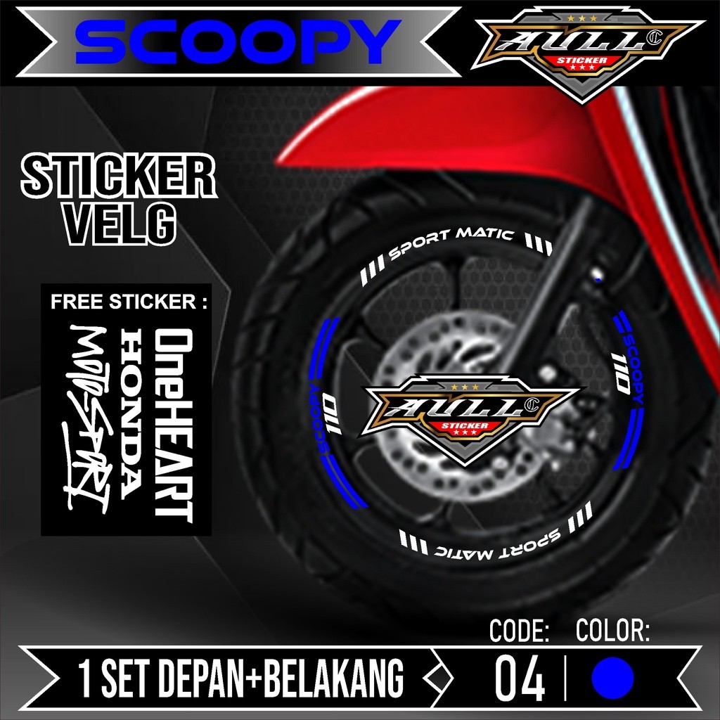 Stiker Cutting Velg Scoopy - Aksesoris Stiker Cutting Sticker List Velg Motor Honda Scoopy 2017 - 20