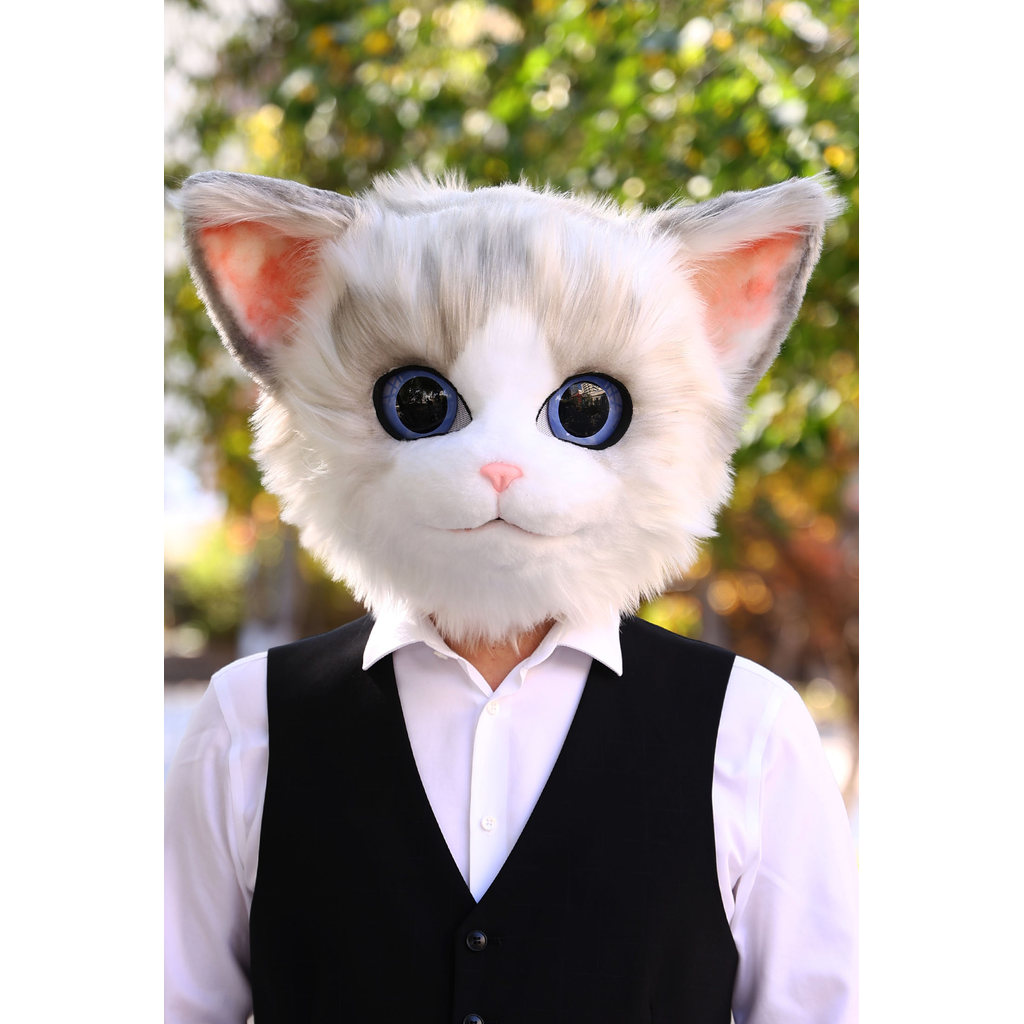 Handmade Furry Cat Mask Kigurumi Cosplay Anime Persian Cat Fursuit Head Furry Head Mask Kig  Hallowe