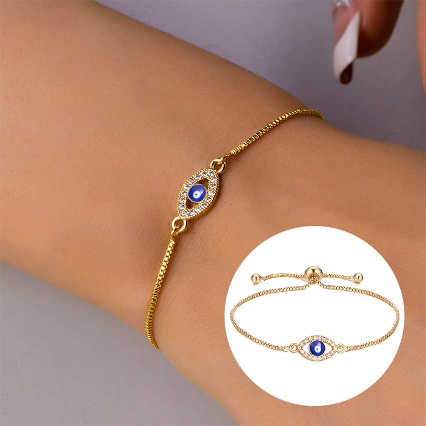 Gelang Evil Eye Mata Biru Tali Logam – Gelang etnik turki dengan mata evil eye biru, desain tali log