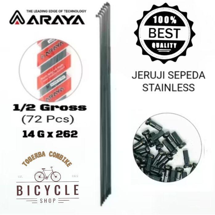 Ruji Sepeda 26" 14G x 262 Stainless Steel 72 Pcs Anti Karat Velg 26 & 700c Kualitas Standar Jepang -