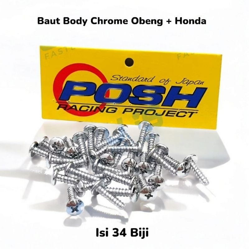 Baut Body Chrome Honda Beat Scoopy Vario Mio Fino Posh