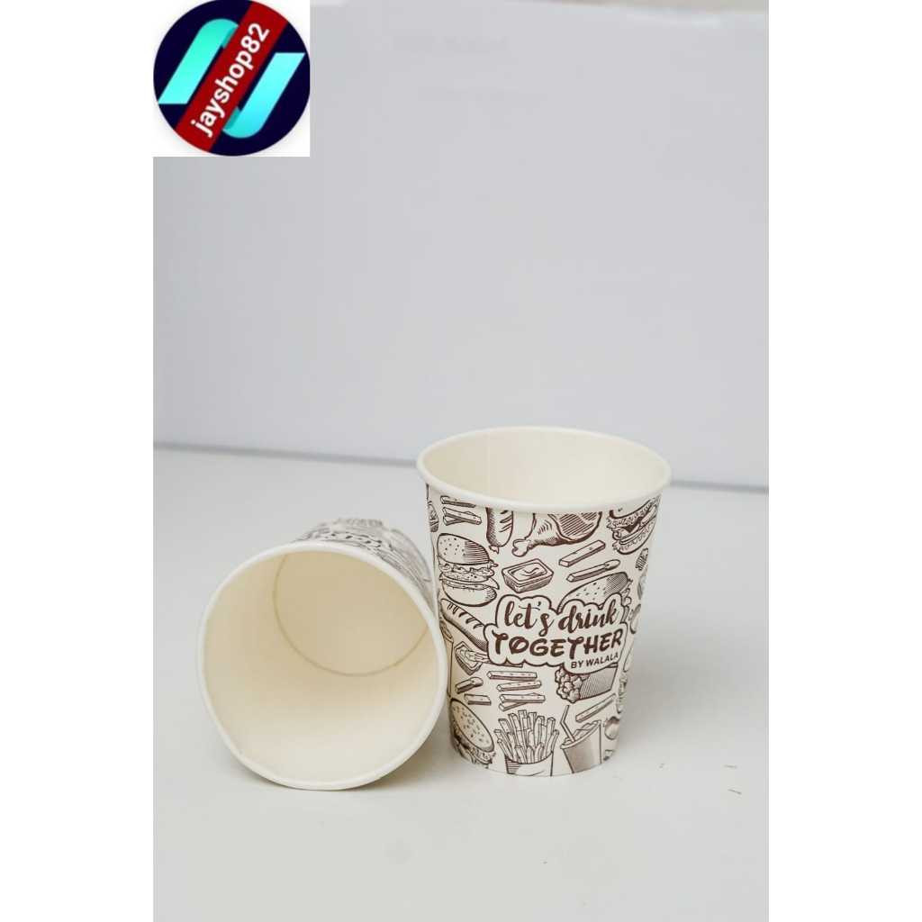 Paper Cup WALALAA 8 oz /Gelas Kertas/Gelas Kopi/PaperCup walala 8oz isi 50pcs / Paper Cup Tahan Pana