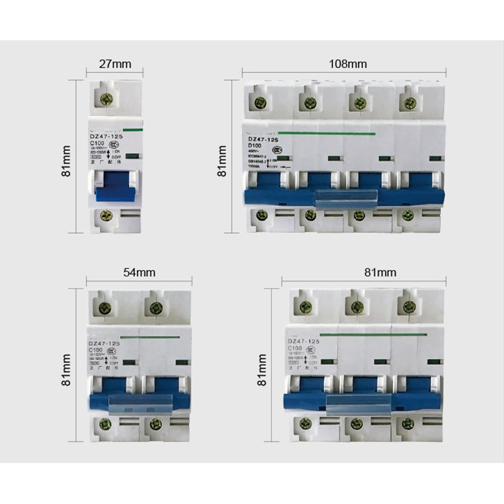 2P DC 1000V 500V Solar Mini Circuit Breaker 63A/80A/100A/125A DC1000V DC500V DC MCB