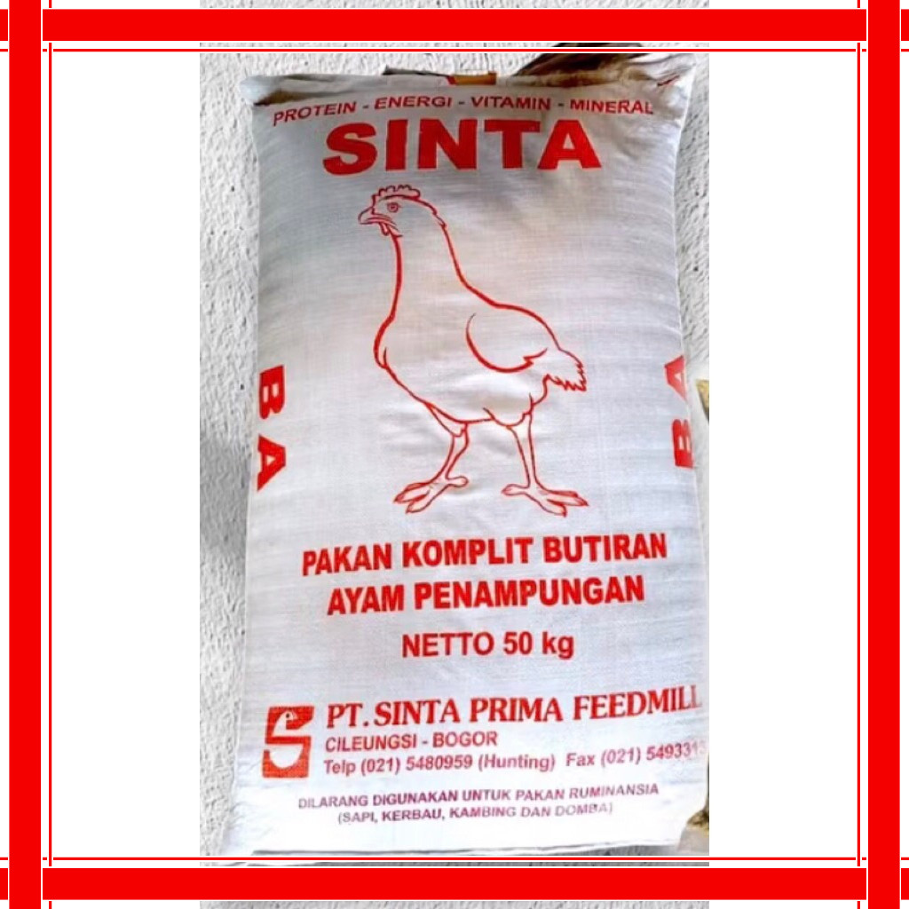 Pur Pakan Ayam Pedaging BA SINTA Protein 14% Reapack 1kg Buras - Voer Pakan Ayam Buras BA SINTA Untu