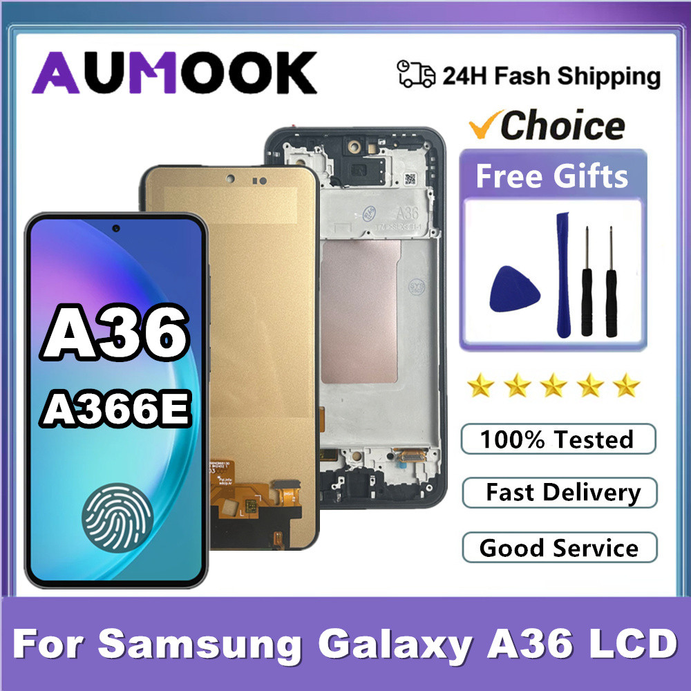 AMOLED For Samsung A36 5G LCD splay Tou Screen gitizer With Frame For Samsung A36 LCD A366B A366E A3