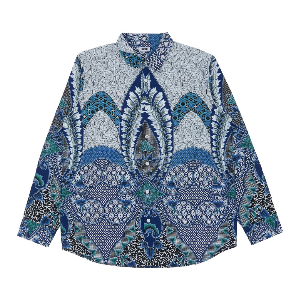 (nujradin) M231 Kemeja Pria Batik Panjang Biru 1722B