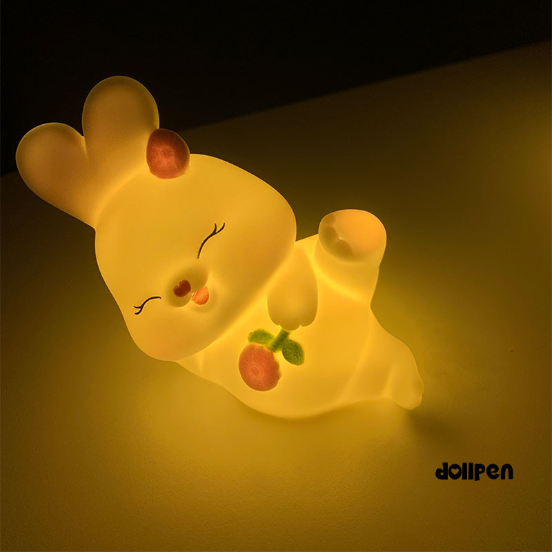 Lampu Tidur Anak LED Rabbit Silicon Lampu Malam Hiasan Malam doll