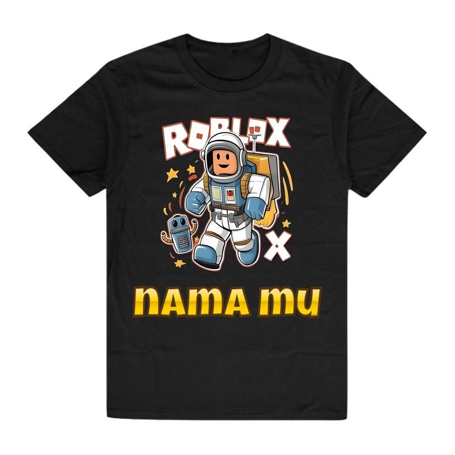 Kaos Anak ROBLOXASTRONOT Custom Nama, Baju Anak TK SD Katun Lembut Nyaman, Desain Astronot Lucu Imut
