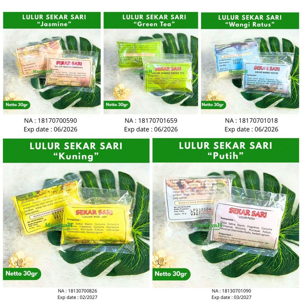LULUR SEKAR SARI LULUR MANDI SEKAR SARI LULUR WHITENING LULUR JASMINE LULUR GREEN TEA LULUR RATUS SE