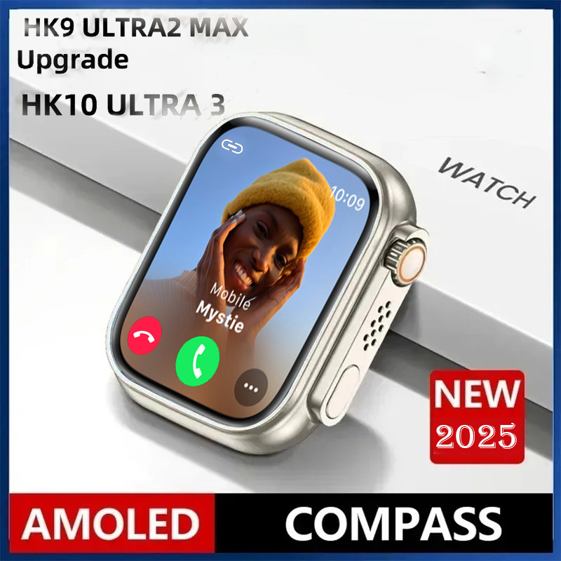 2025 HK10 Ultra 3 AMOLED Smartwatch Men HK9 Upgraded ChatGPT NFC SmartWatch 4GB ROM Dynamic Island A