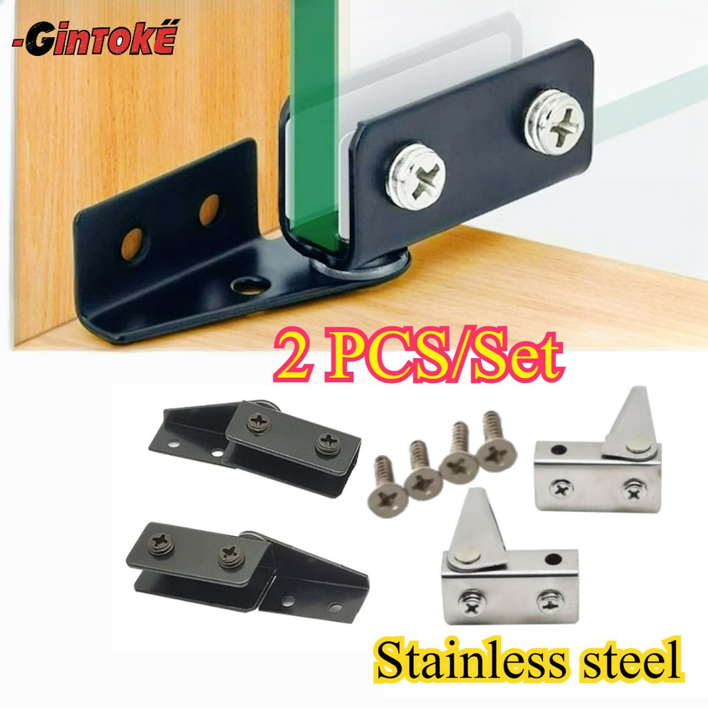 2pcs/Set Engsel Pivot Kaca Jepit Stainless Engsel Kaca Jepit 5-10mm Engsel Pintu Kaca Lemari Pivot H