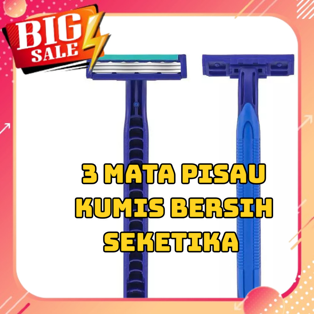 Cod Alat Cukur Jadul Kumis Dan Jenggot 3 Mata Pisau Cukuran Silet Cukur 3 Mata Pisau