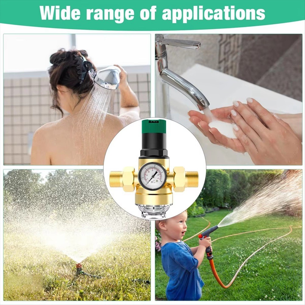 A88Z Pressure Regulator Water Pressure Regulator 1/2 Inch Mesh Filter Water Pressure Gaug