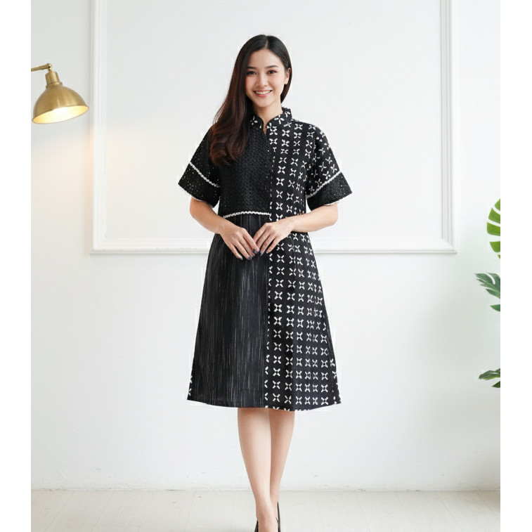 Batik ENOM - Dress Maudy - Dress Batik Wanita - Onyx Series