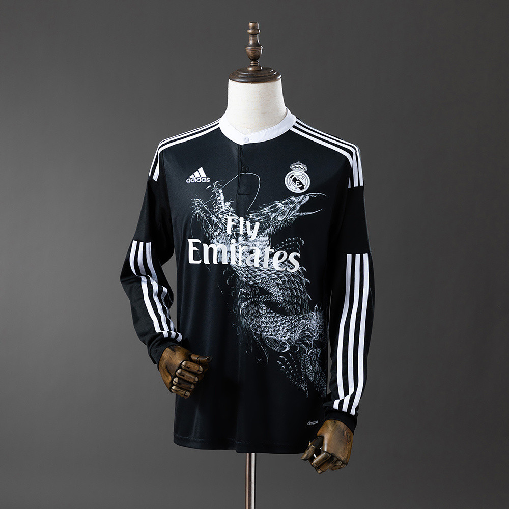 Jersey Real Madrid 2014/15 Second Away Long Sleeve Retro T shirt pria