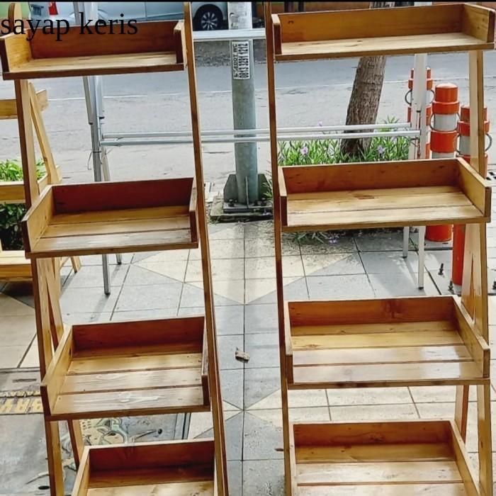 Rak Serbaguna | Rak kayu jati belanda susun 4 serbaguna | Rak Display Produk | Rak Susun | Rak Buku 