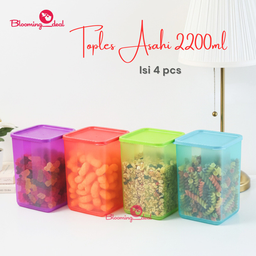 Calista Toples Asahi Premium 2200ml Tempat Penyimpanan Makanan Set isi 4pcs
