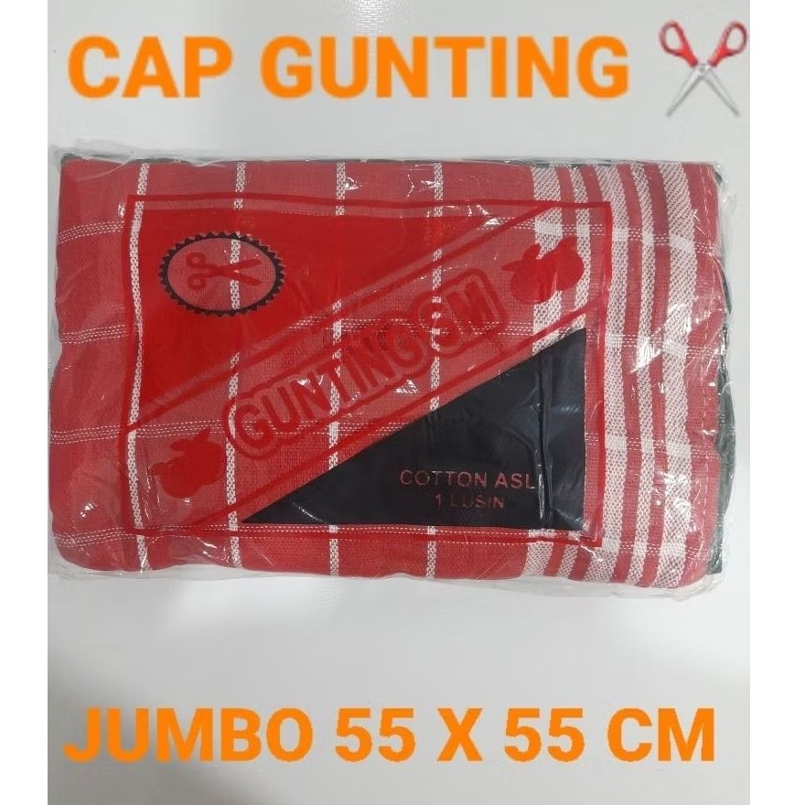 Kain Lap Serbet Dapur Cap Gunting / Serbet Warna Jumbo Tebal Katun Premium / Lap Meja Lap Makan Lap 