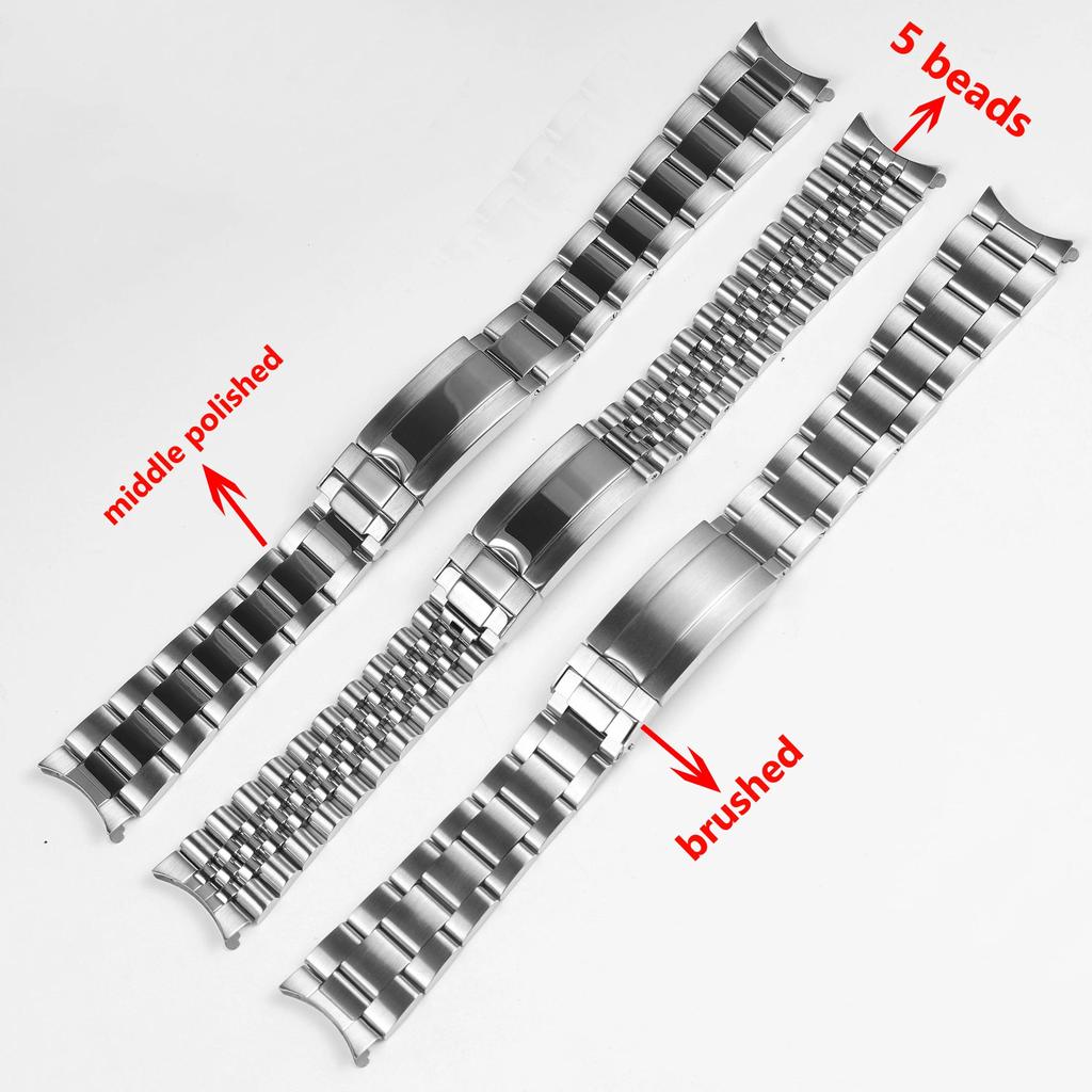 19mm polished matte silver stainless steel watband for SEIKO SNXS80 SNXS79 SNXS79K SNXS77K SNXS75 SN