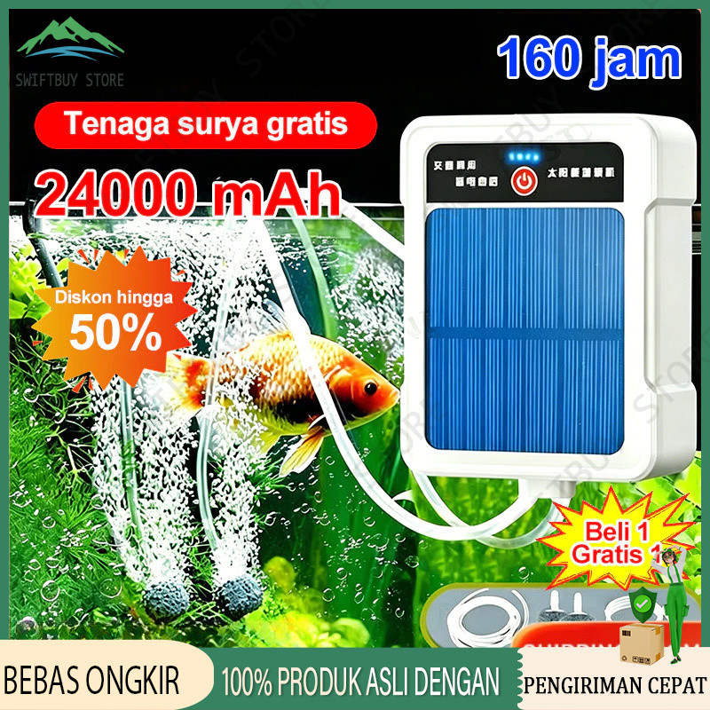 Pompa Oksigen Tenaga Surya, Gelembung Merata Dan Padat, Pompa Oksigen Akuarium, Pompa Oksigen Untuk 