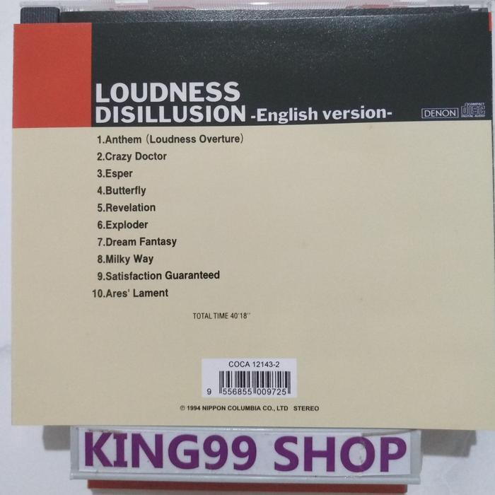 CD LOUDNESS - DISILLUSION. trixter shotgun messiah bon jovi journey crazy lixx white lion firehouse 