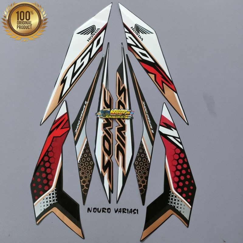 (ORI) striping honda sonic 150 r 2019 hitam list gold gread original