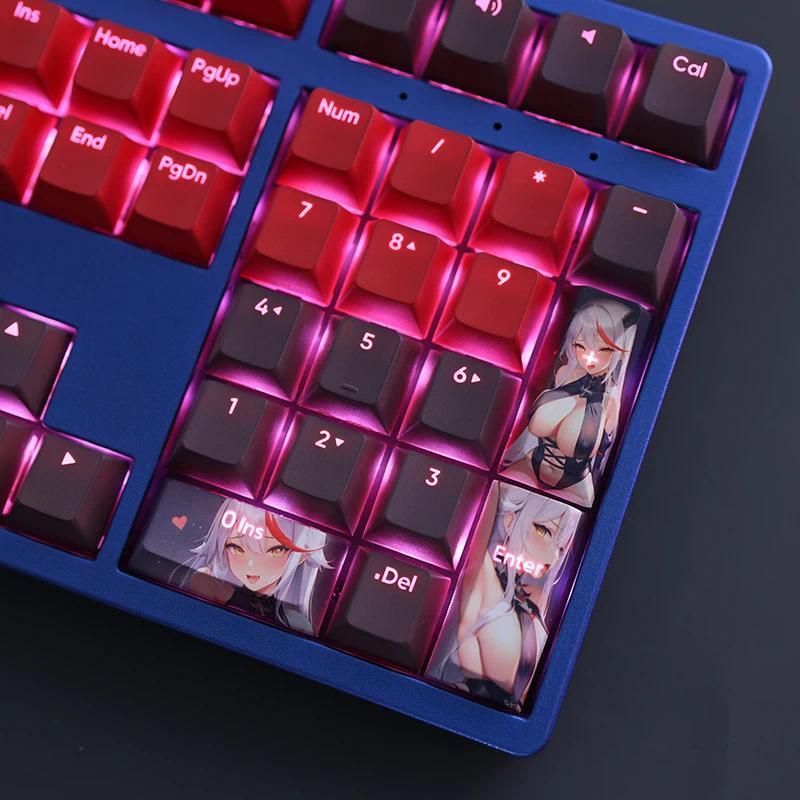 108 Keys/set Azur Lane KMS Agir Keycap PBT Dye Sub Backlit KeycapsCartoon Anime Gaming Key Caps For 