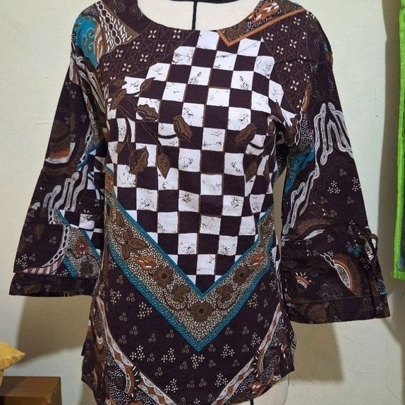 Baju wanita lengan panjang 100.000 dapet 3 PCS baju batik baju gamis baju kemeja coklat