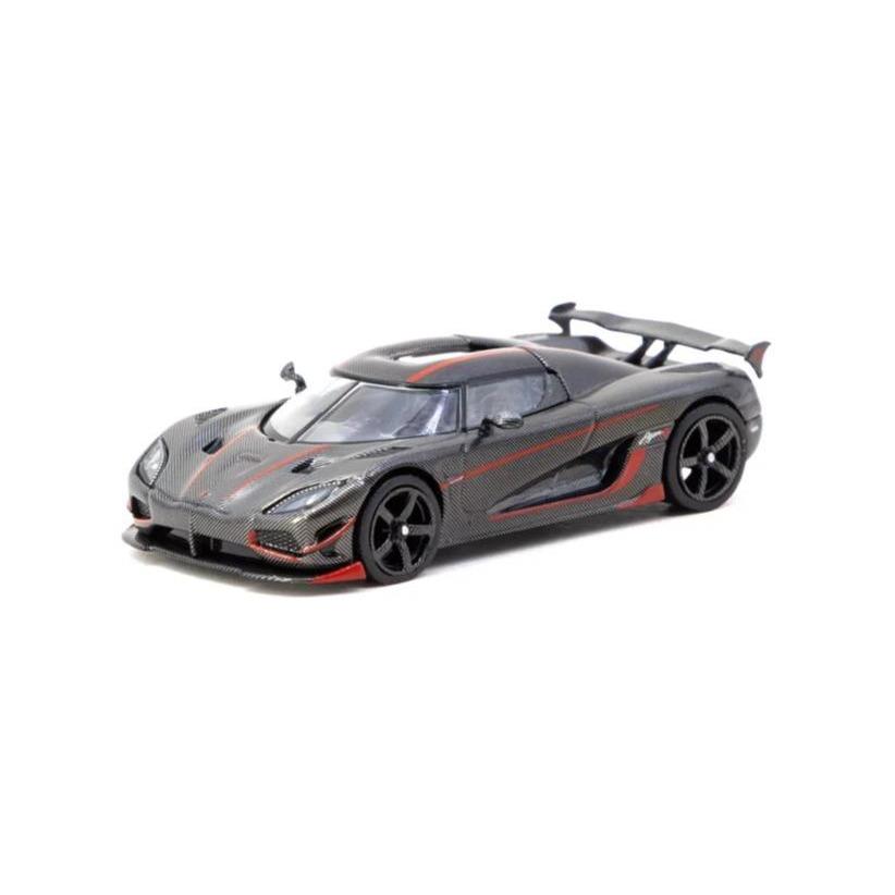 TARMAC WORKS Hobby64 Koenigsegg Agera RS Black Carbon Fiber Red Accents