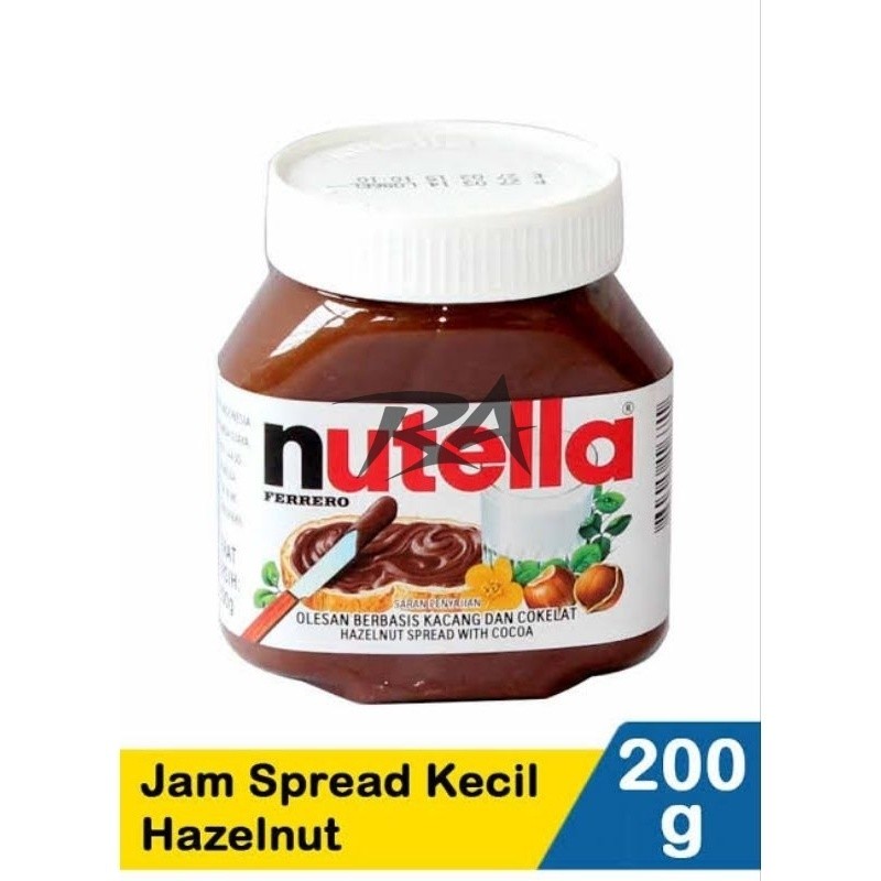 III NUTELLA HAZELNUT SPREAD WITH COCOA UKURAN KEMASAN 200GRAM 200 GRAM 200GR CHOCOLATE SELAI OLESAN 