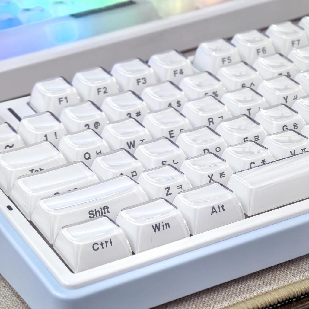 Korean Jelly White Keycap 113Keys Russian English Keycap Pc Oem For Aula F75/F99 y Mechanical Keyboa