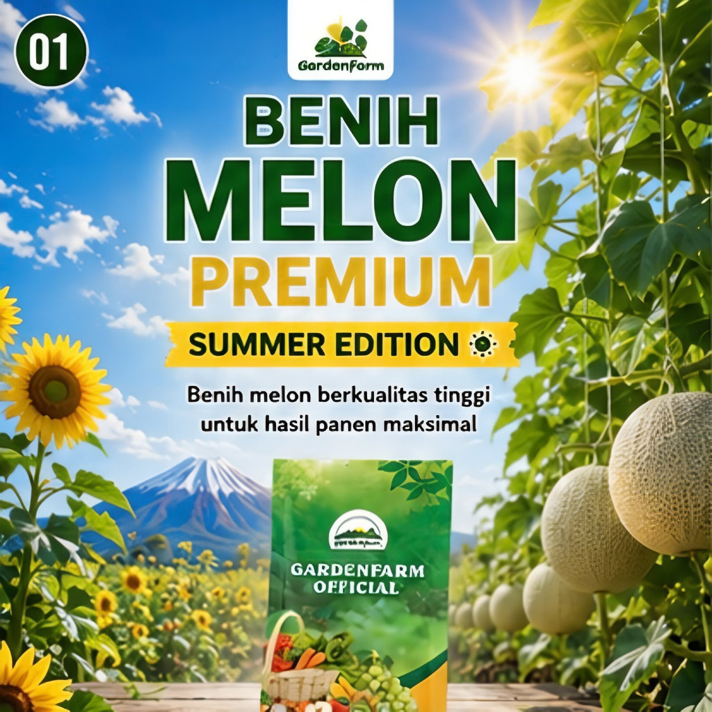 [SALE] Benih Melon Madu Manis isi 100 biji - Benih Unggul Melon Jumbo - Bibit Melon Inthanon - Melon