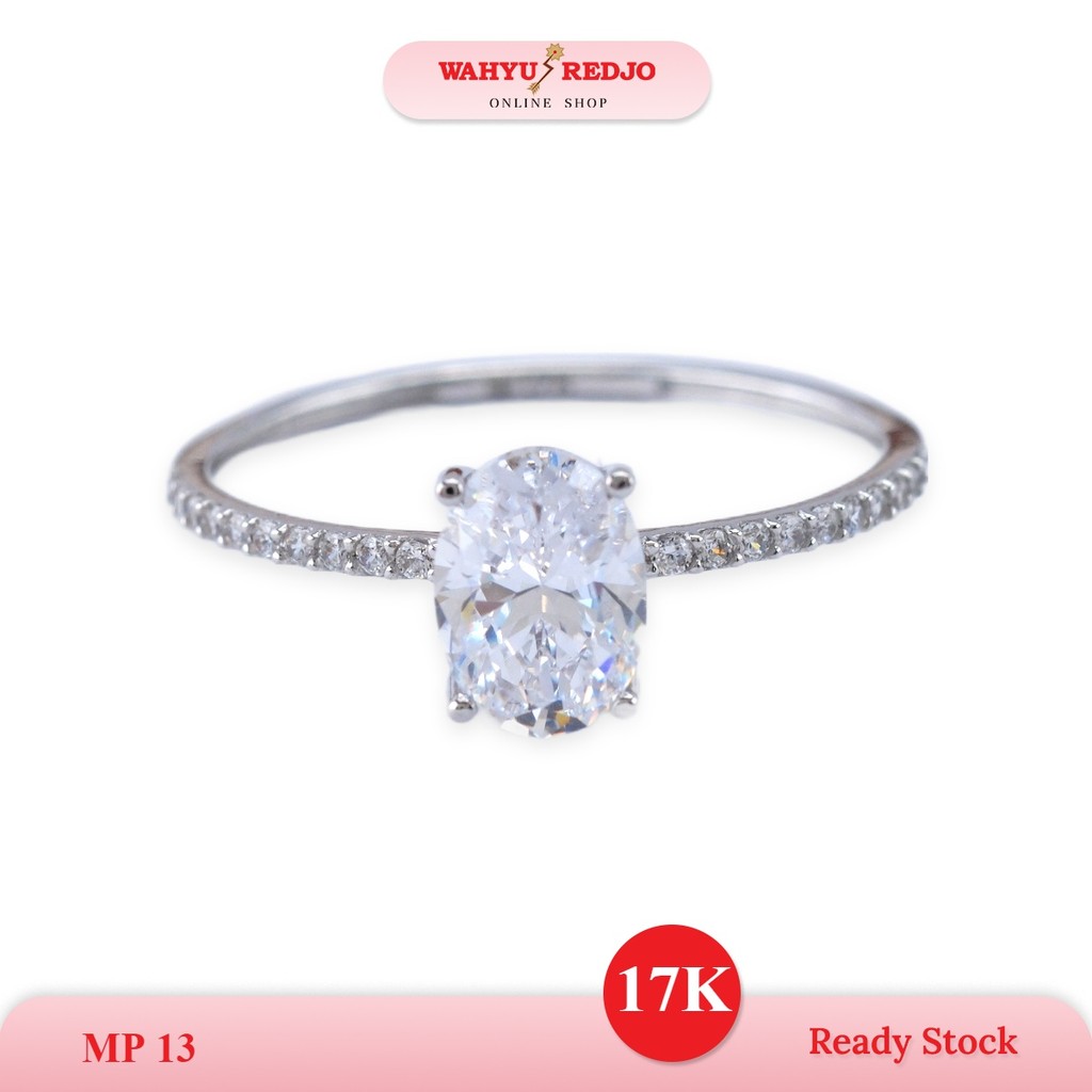 Cincin Emas 17K UBS Wahyu Redjo Motif Solitare MT Pameran