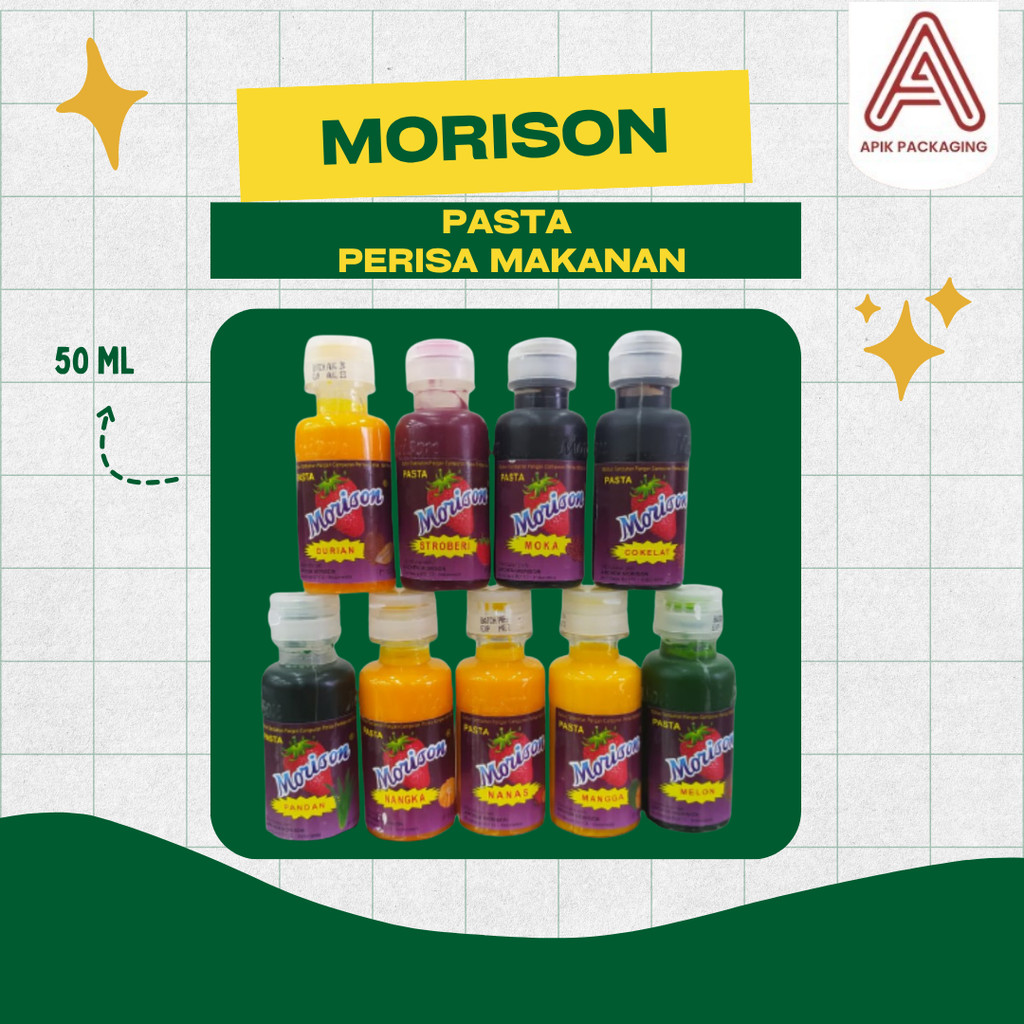Morison Pasta Perisa 50ml | Pasta Pandan Jeruk Stroberi Mangga Cokelat Susu Leci Melon Cocopandan & 