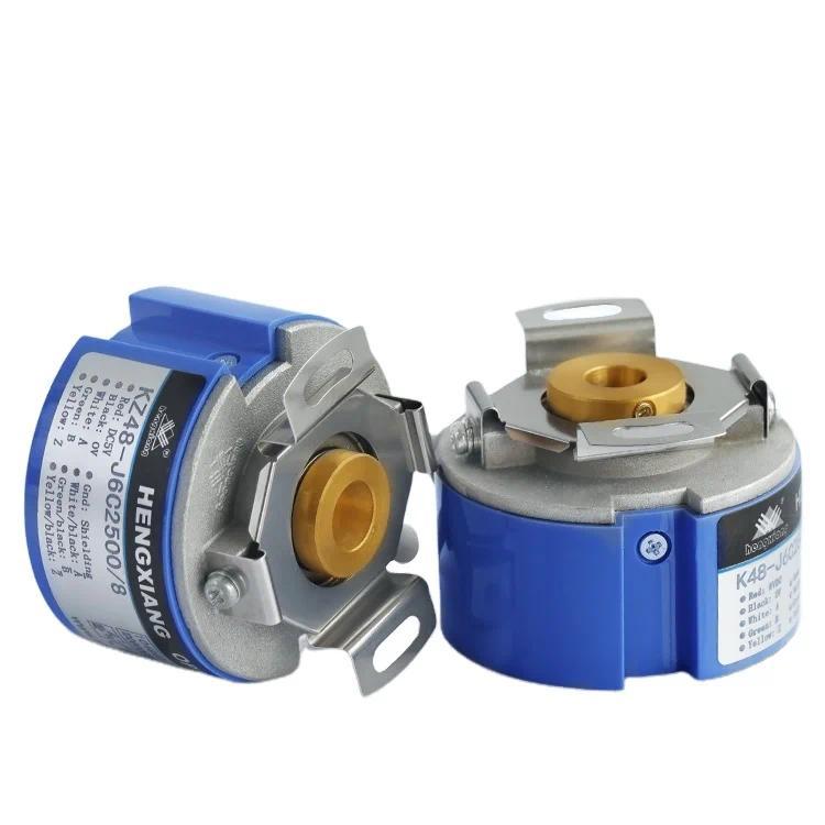 K48 12wires Encoder 2500ppr 4 6 8poles For Servo Motor Optical Encoder Shaft6mm 8mm 10mm 12mm Uvw En