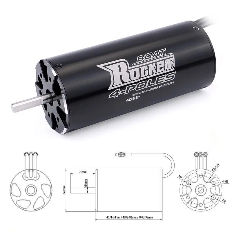 ROCKET-RC 4092 4082 4074 1600KV 1520KV 1250KV 2250KV 1700KV Motor Brushless dengan Jaket Pendingin A