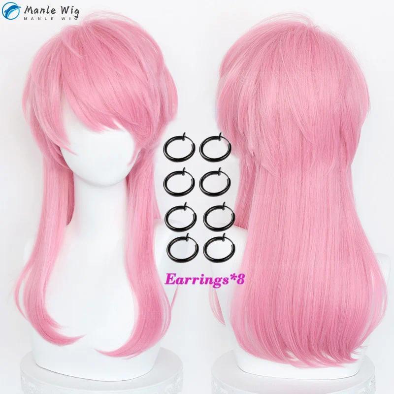 Anime Sanzu Haruiyo Pink Long 55cm Cosplay Wig Heat Resistant Synthetic Hair Halloween Man Women Ani