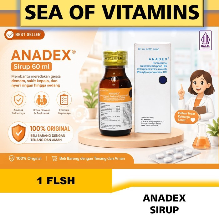 ANADEX SIRUP 60 ML ORIGINAL - OBAT FLU BATUK PILEK DEMAM