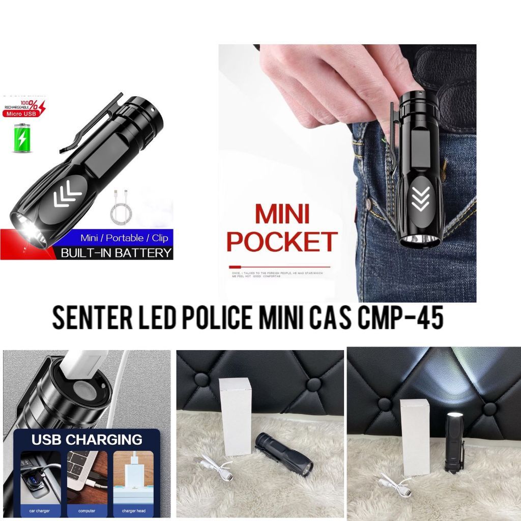 SENTER LED CMP-45 POLICI MINI CAS SENTER LED POLICE CHARGEABLE SENTER MINI CAS ART3