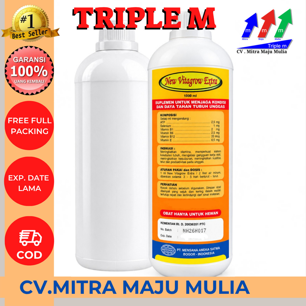 NEW VITAGROW EXTRA 1 liter ATP Vitamin Mineral Pertumbuhan Ayam Unggas