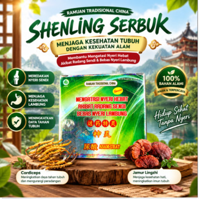 SHENLING SERBUK RAMUAN TRADISIONAL Serbuk Shen Ling Ramuan Tradisional untuk Gatal Alergi dan Eksim