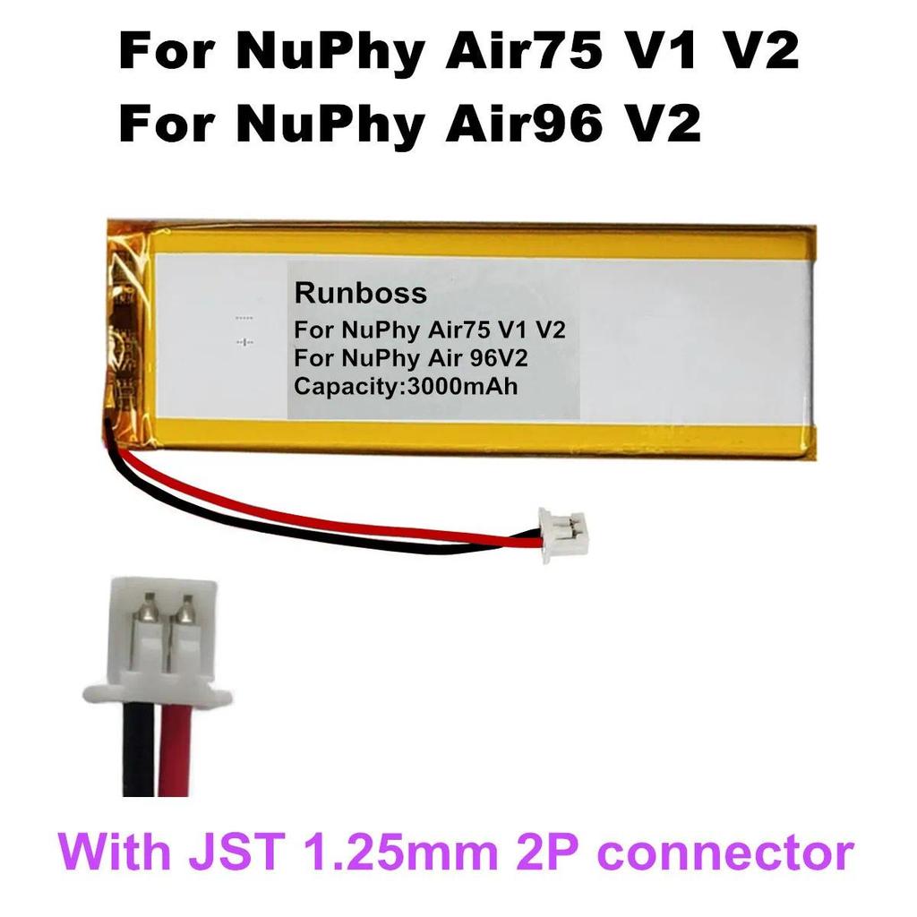 3000mAh For NuPhy Air75 V1 V2 / Air96 V2 / Air60 V2 Meanical Keyboard Battery