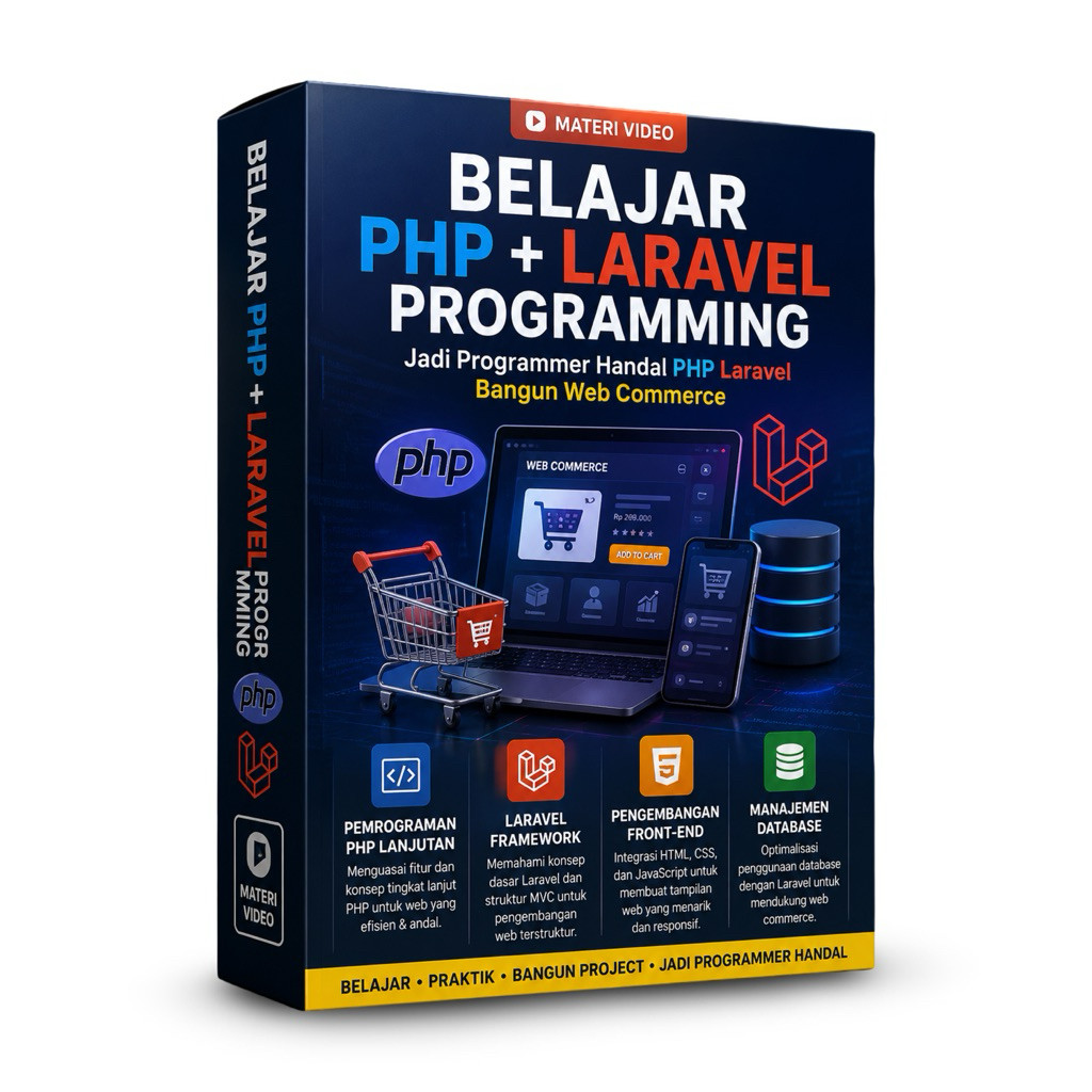 BELAJAR PHP + LARAVEL PROGRAMMING: Jadi Programmer Handal PHP Laravel Bangun Web Commerce - Materi V