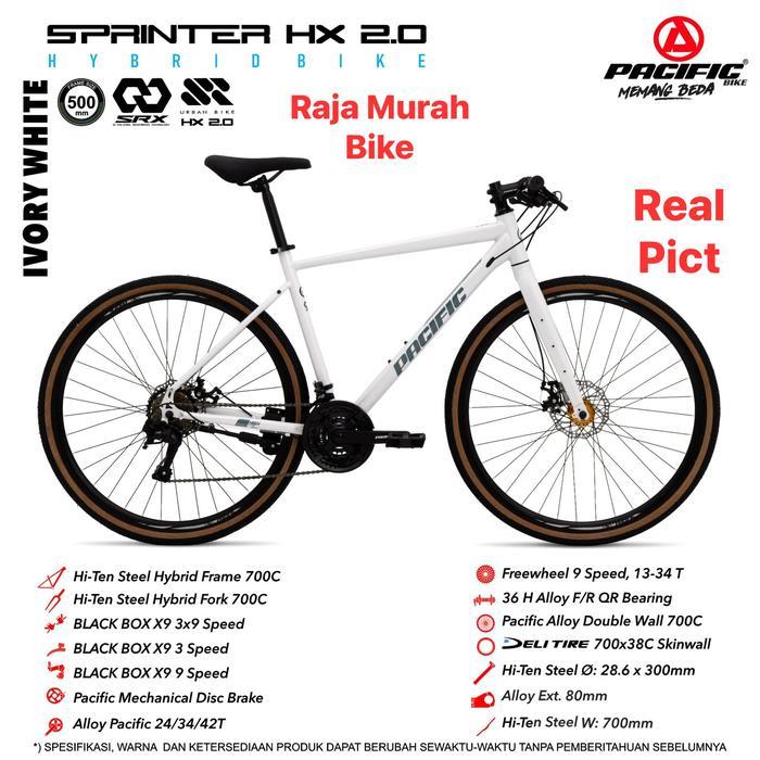 PROMO Sepeda Gunung Hybrid Pacific Sprinter HX 2.0 700C Sepeda Roadbike Pacific Sprinter HX 2.0 3x9 