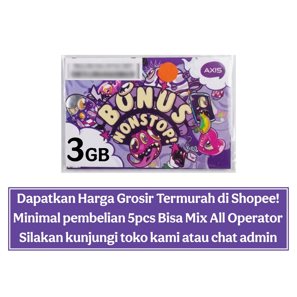 #AV1 Perdana Axis Segel, 0k Kosongan / Kuota 3GB Nasional, Kartu Prabayar 4G/5G