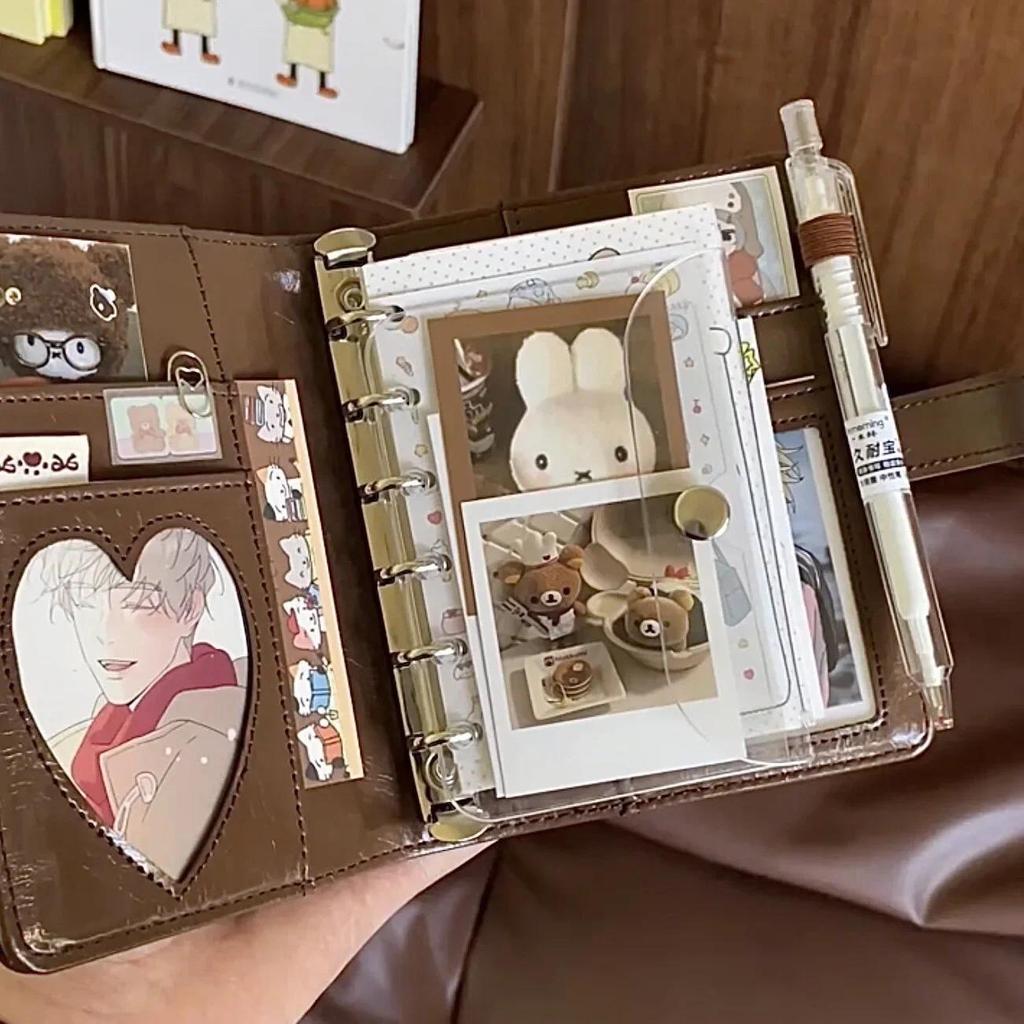M5 5Holes Blue Black Mini Window Loose-leaf Denim Journal Simple  Loose-leaf Detachable Notebook