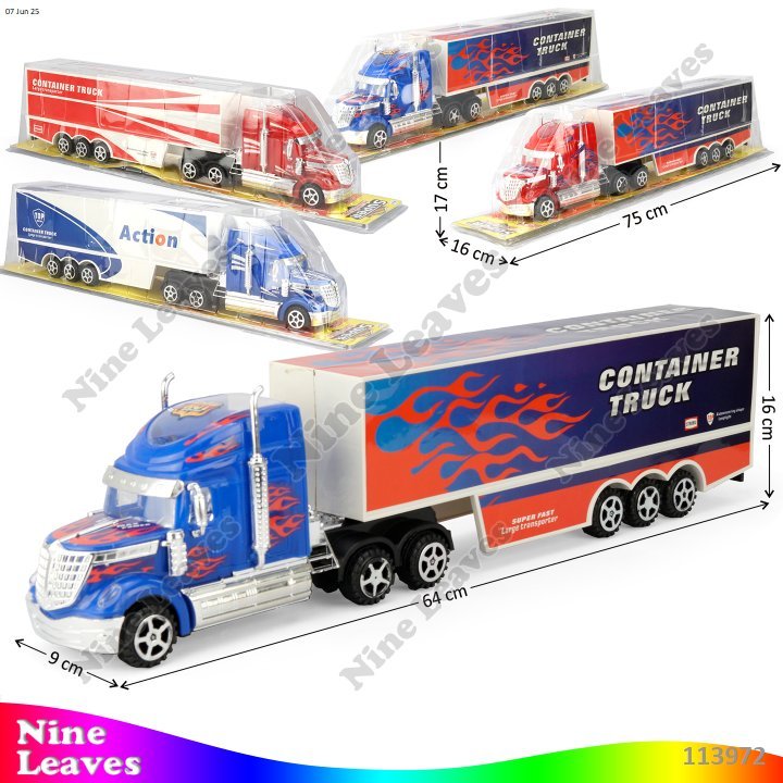 Mainan Truk Trailer Kontainer Friction Super Mainan Kendaraan