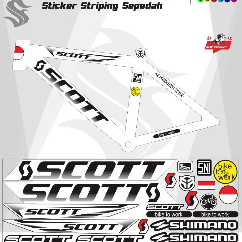 STIKER SEPEDA SCOTT / VARIASI STRIPING SEPEDAH BMX MTB SCOOT / STICKER UNIVERSAL SEPEDA VARIASI