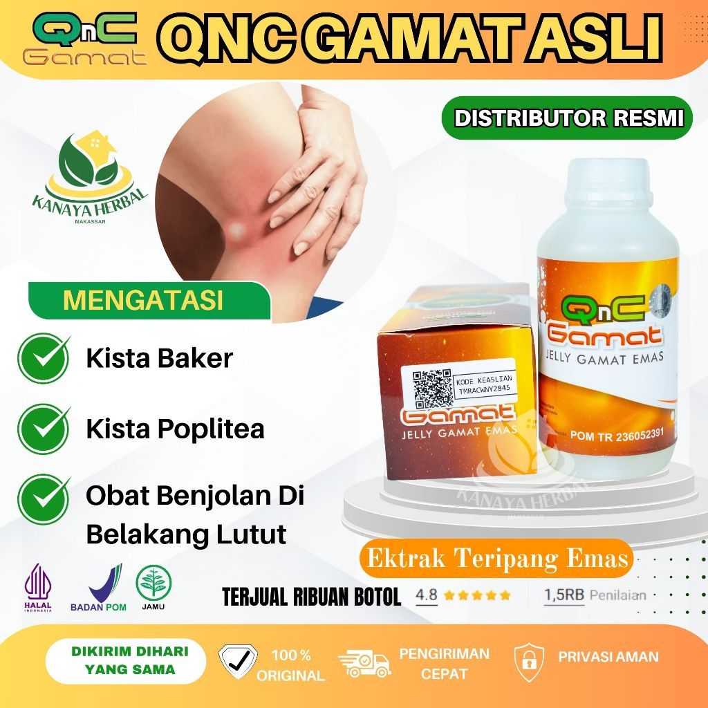 [COD] Obat Herbal Kista Baker / Kista Poplitea / Obat Benjolan Di Belakang Lutut - QnC Jelly Gamat O