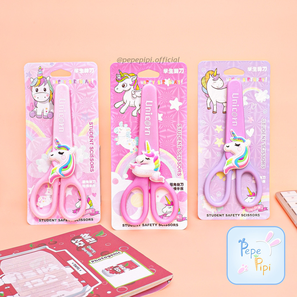 

Gunting Seath Unicorn aman dengan tutup Safety Scissors anak Unik Gunting Kertas Pemotong Kertas